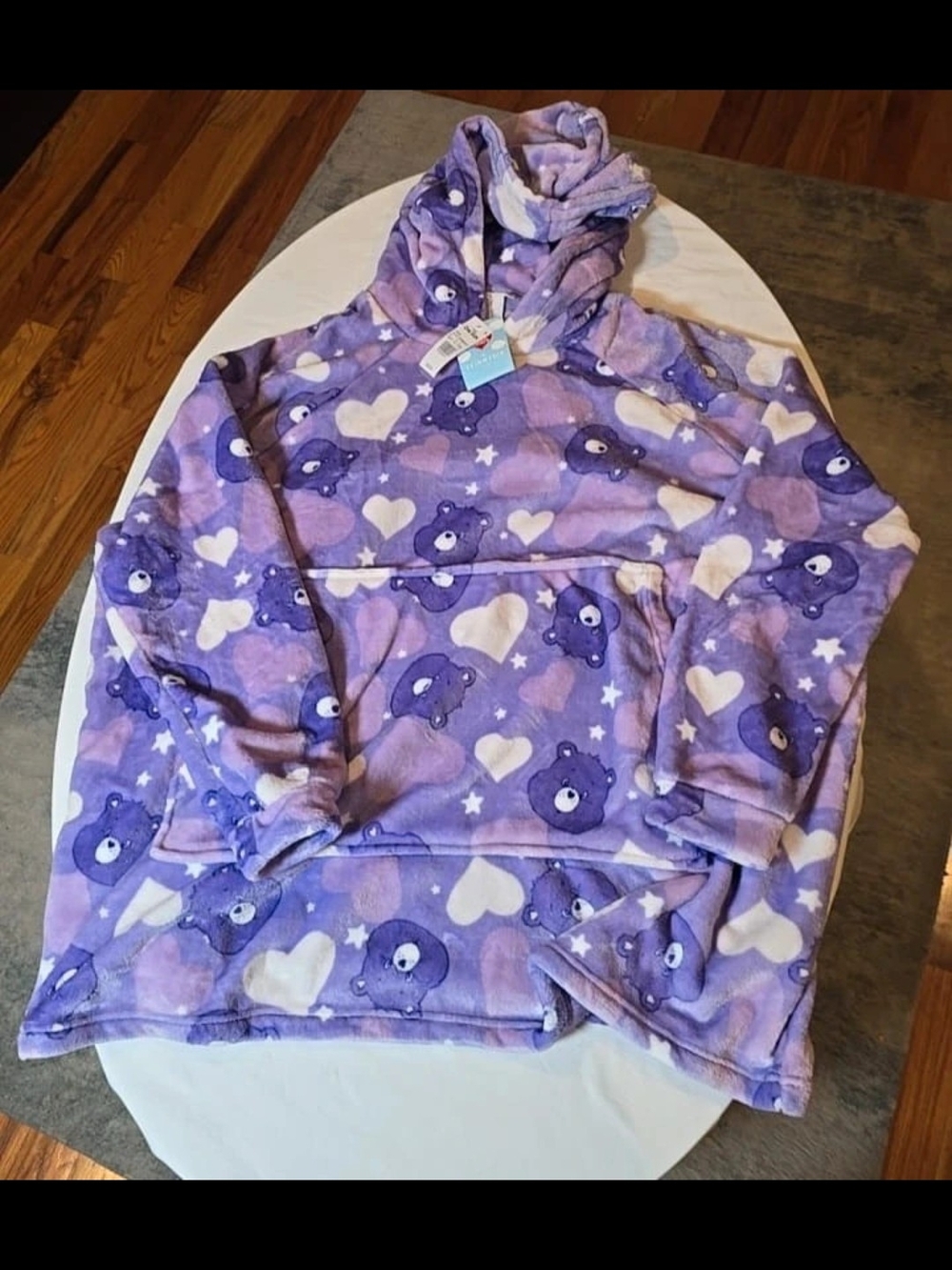 Care Bears Purple Heart & Bear Print One-Piece Bodysuit